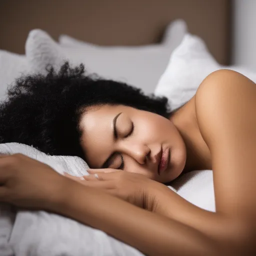 

A woman lying in bed with her eyes closed, enjoying a peaceful night's sleep.